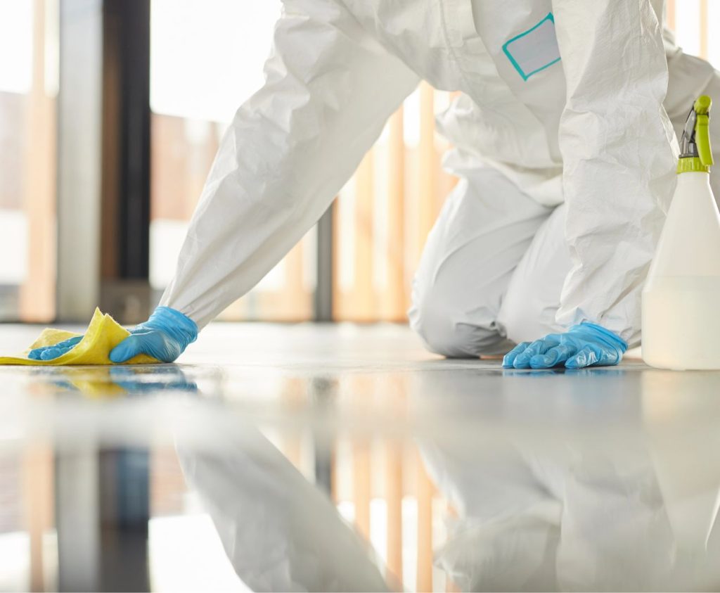 Disinfection services for a commercial building in Huntington Beach