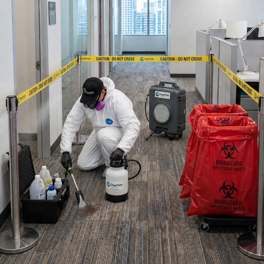 Commercial Unattended Death Cleanup Technician in Newport Beach, CA Office Building