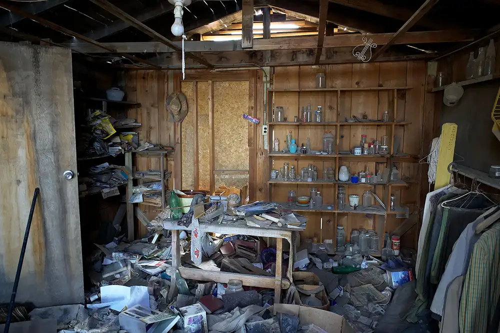 A shed in need of hoarding cleanup services in Costa Mesa, CA